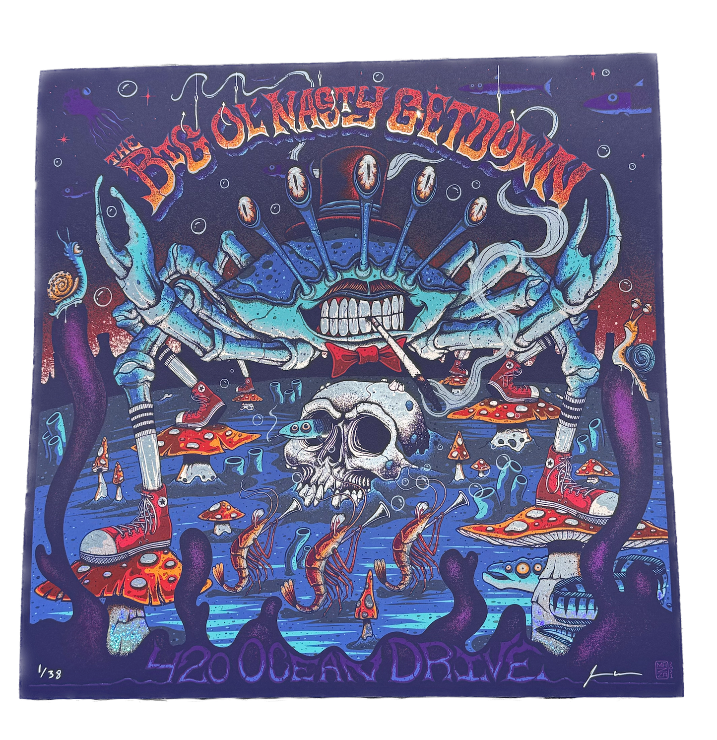 Big Ol' Nasty Getdown x Jim Mazza - 420 Ocean Drive- 12"x 12" Print (Clearance)