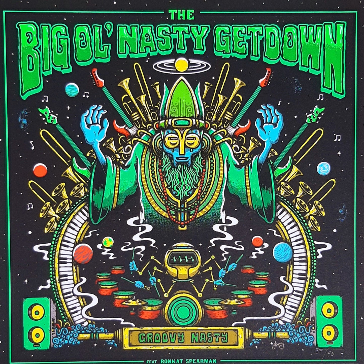 Big Ol' Nasty Getdown x Matt Leunig - "Groovy Nasty" - 7"x7" Print