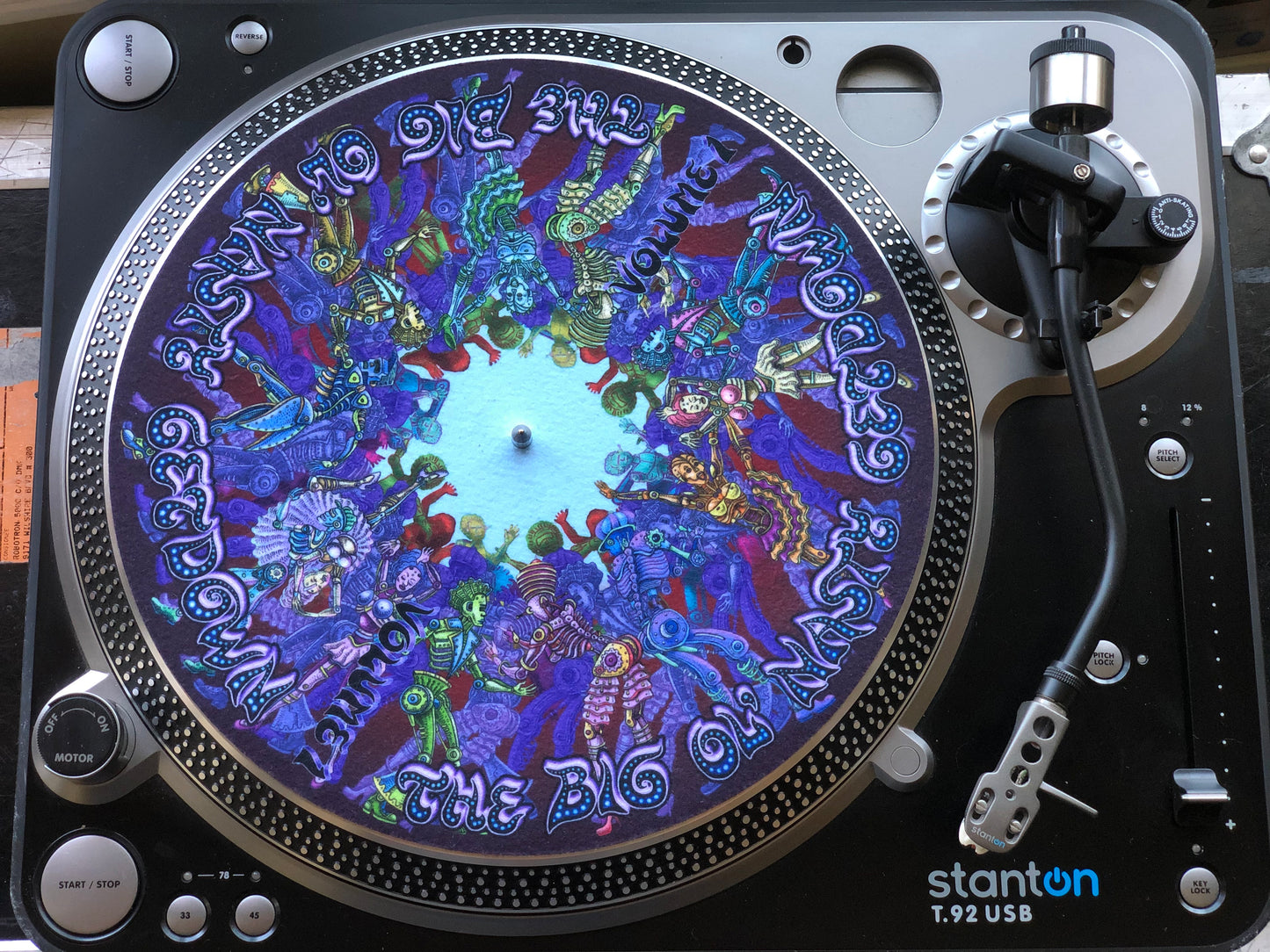 Big Ol' Nasty Getdown x EMEK - Mechanical Phonograph - Double Sided Turntable Slipmat