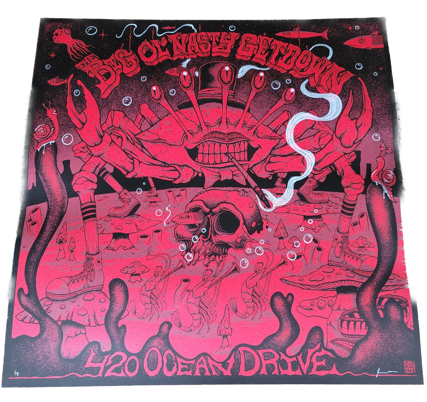 Big Ol' Nasty Getdown x Jim Mazza - 420 Ocean Drive-  24"x 24" Limited Edition Print