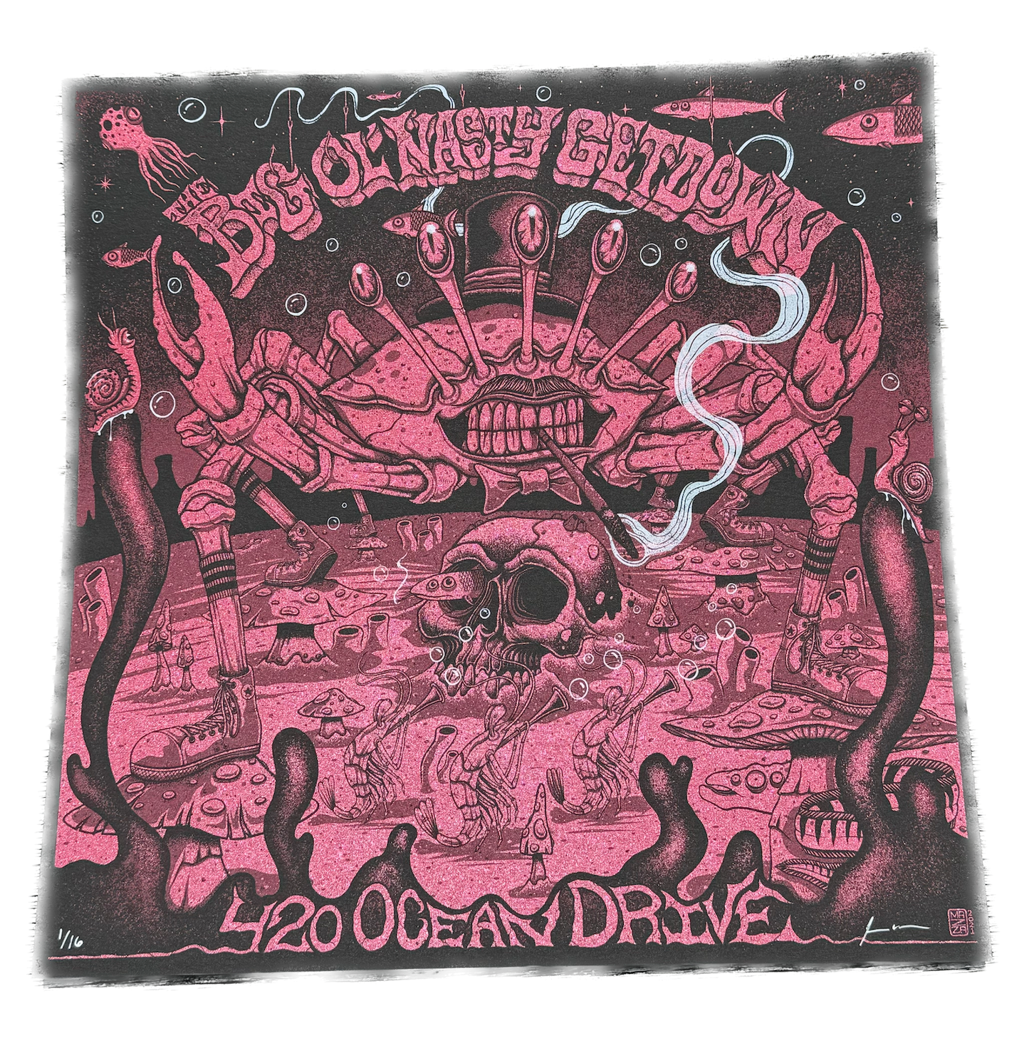 Big Ol' Nasty Getdown x Jim Mazza - 420 Ocean Drive-  Limited Edition 12"x 12" Print