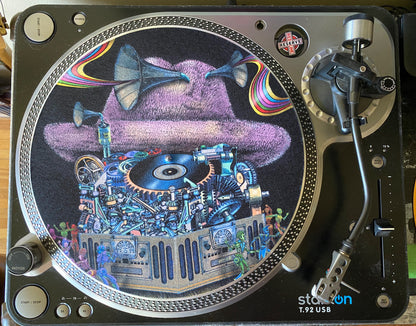 Big Ol' Nasty Getdown x EMEK - Mechanical Phonograph - Double Sided Turntable Slipmat